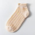 Fashion Solid Color Woman Socks Hollow Out Breathable - Skin / EUR 34-39