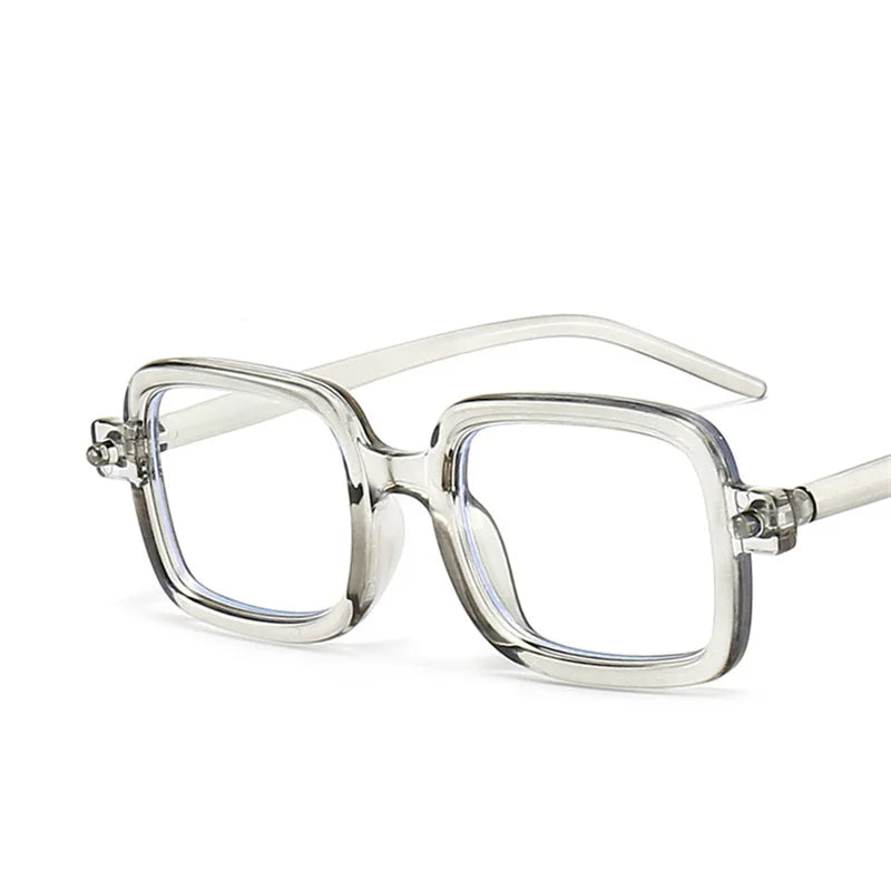 Fashion Square Sunglasses Women - Clear Gray / CHINA / with pouch and cloth