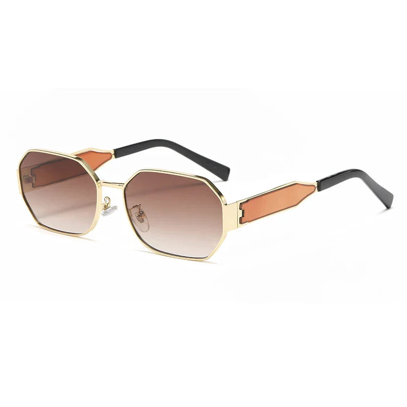 Fashion Square Vintage Sunglasses Women - brown / show as picture