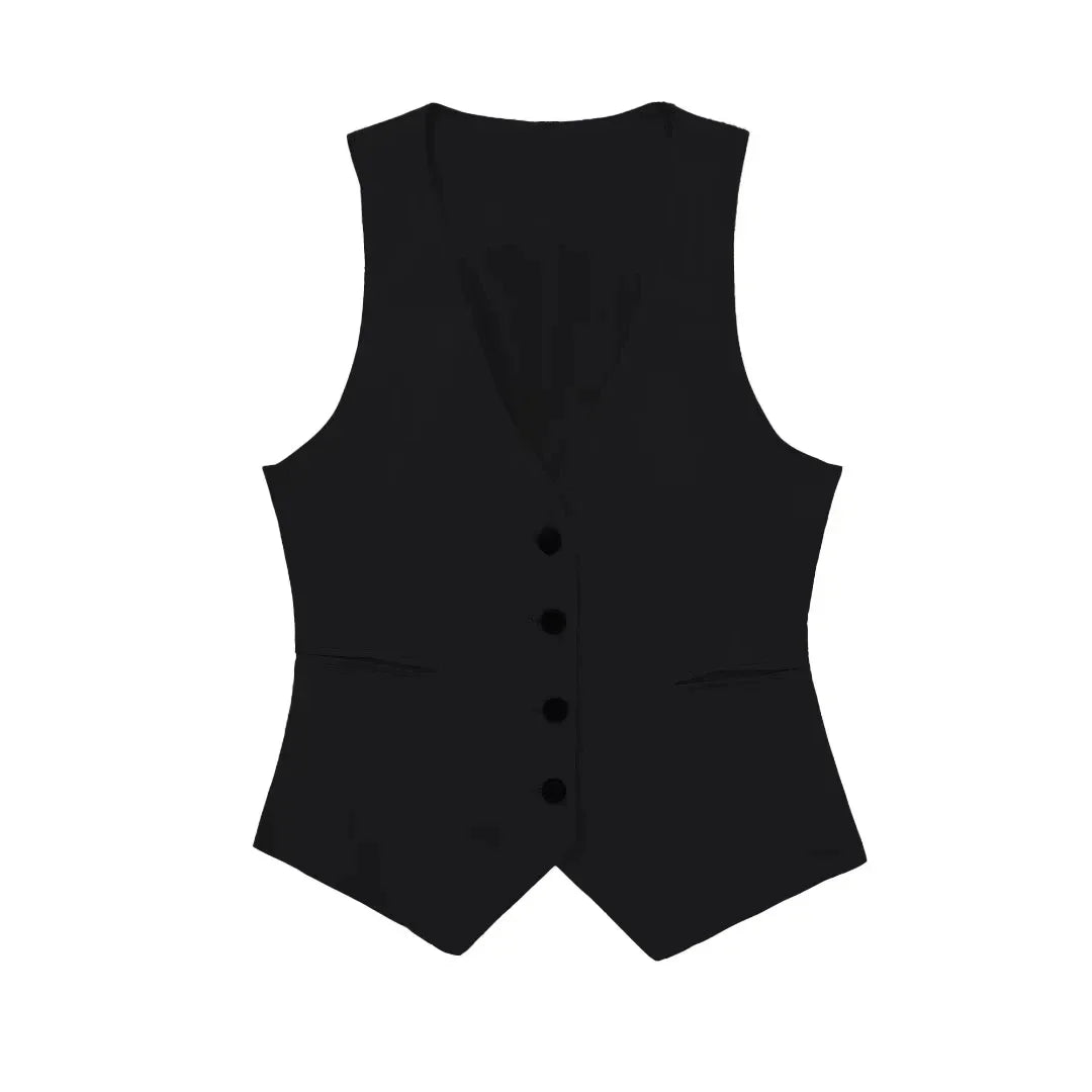 Fashion Women’s Vest Linen Sleeveless Suit Coat for Women - Other