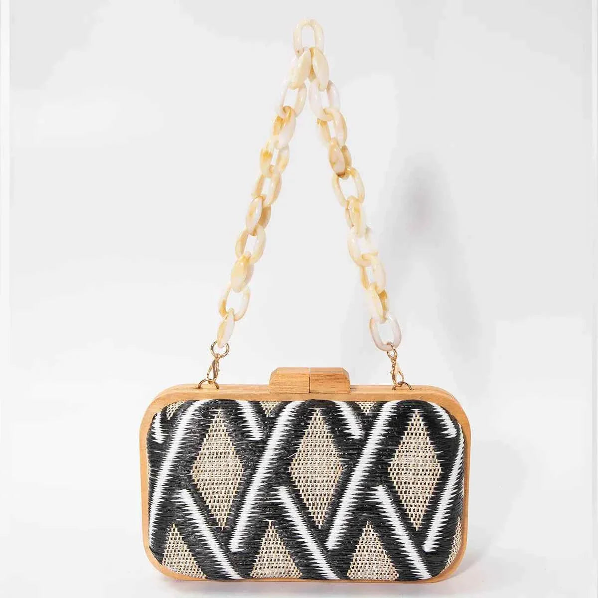 Fashion Wooden Clip Clutch Bag for Women