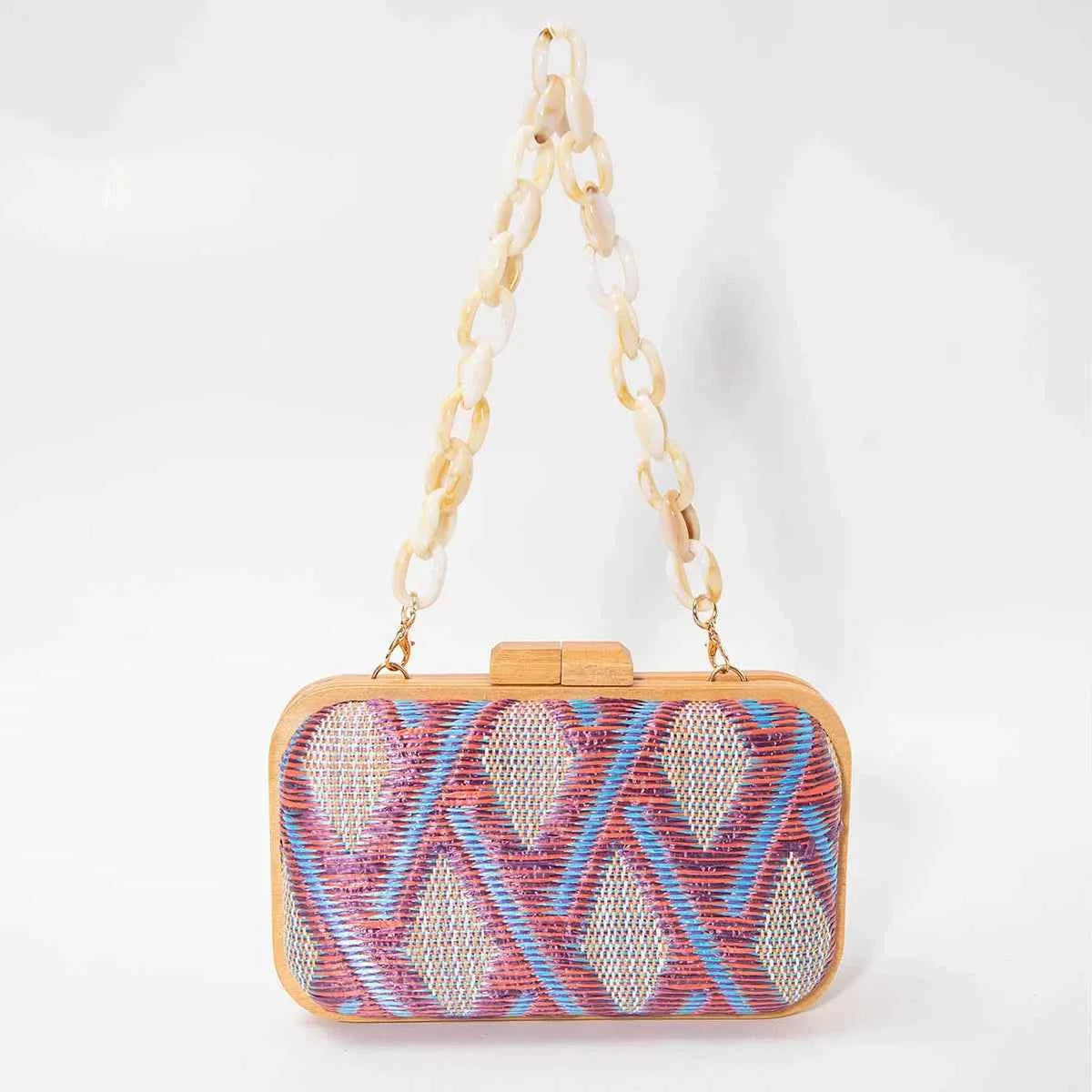 Fashion Wooden Clip Clutch Bag for Women