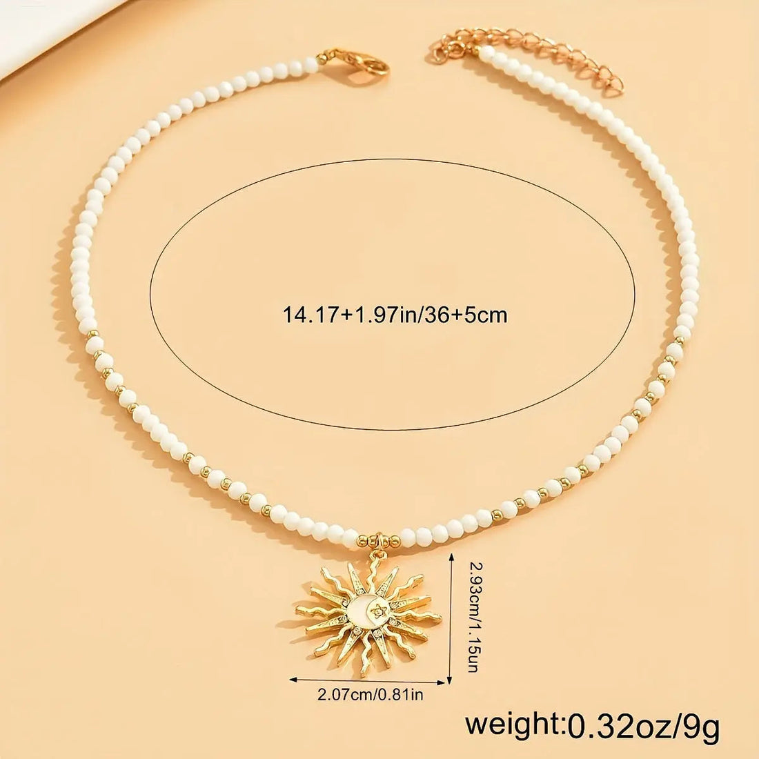 Fashionable All-match Rhinestone Dripping Sun Necklace - electronic accessories
