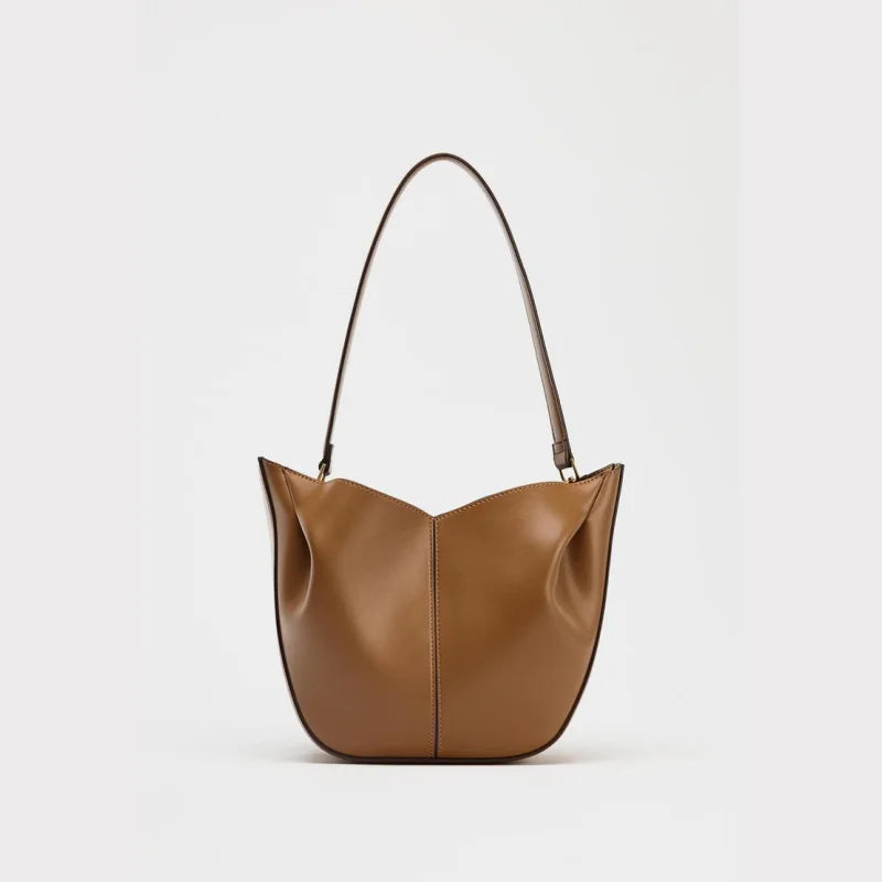 Fashionable Top Handle Bag Solid Color Simple Shoulder