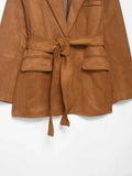 Faux Suede Vintage Jacket Coats For Women