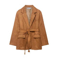 Faux Suede Vintage Jacket Coats For Women
