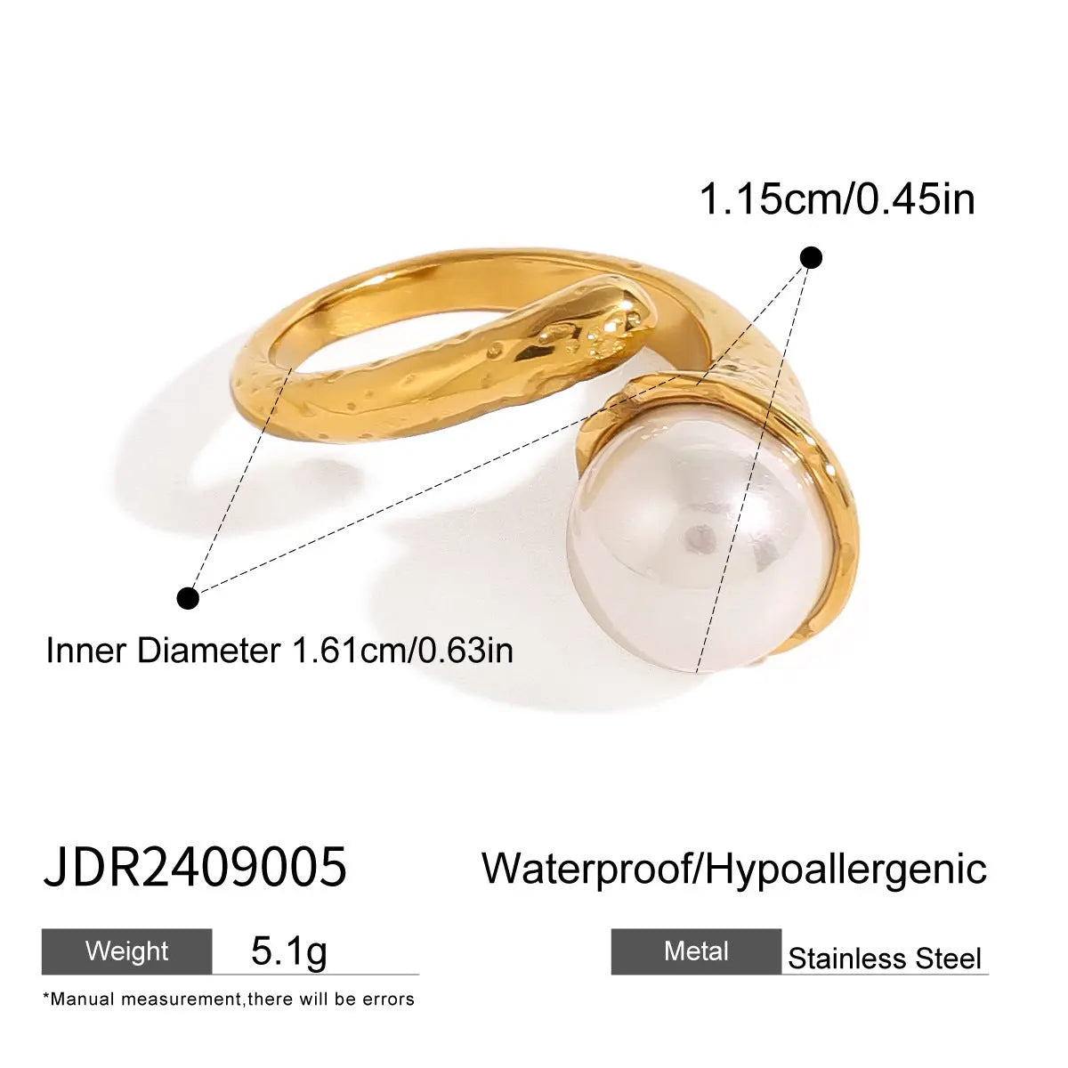 Pearl Ring Titanium Steel No Fading - Norellé
