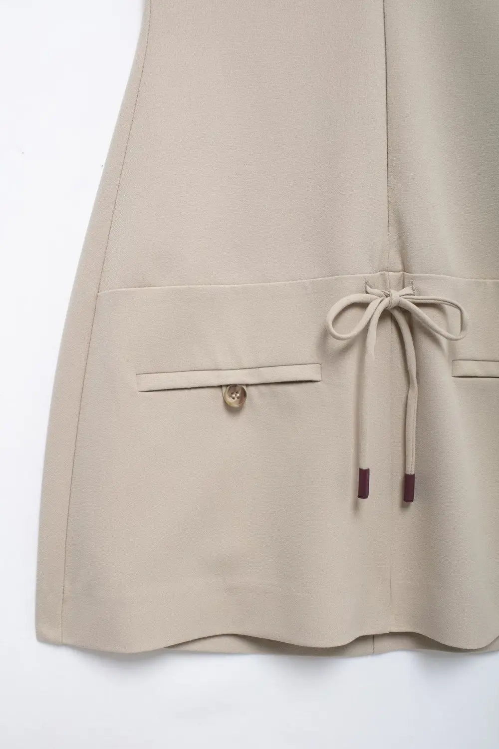 Women’s Stitching Stripe Decorative Rib Halter Dress