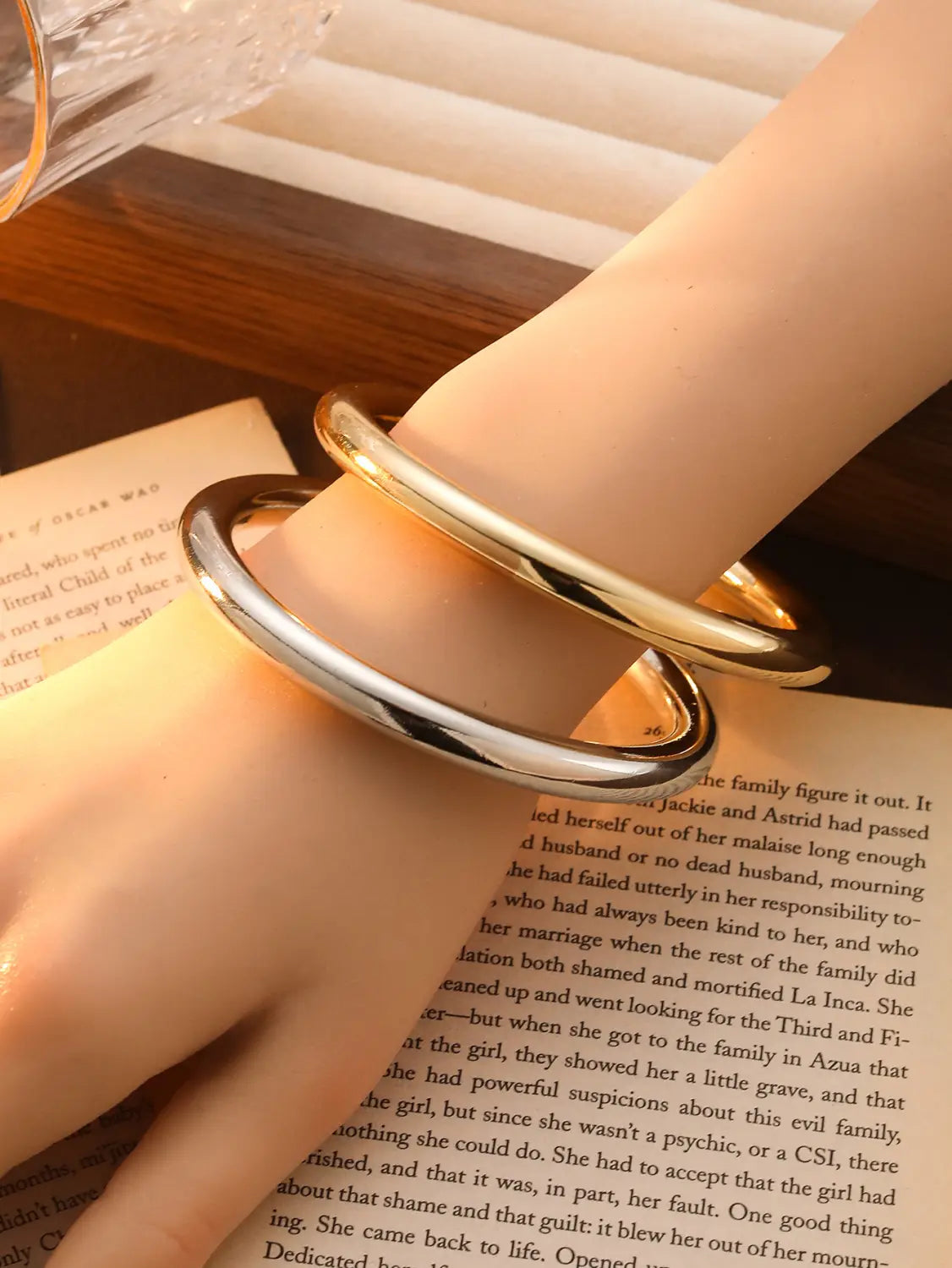 Electroplated CCB Simple Bracelet Cylindrical Three-dimensional For Women