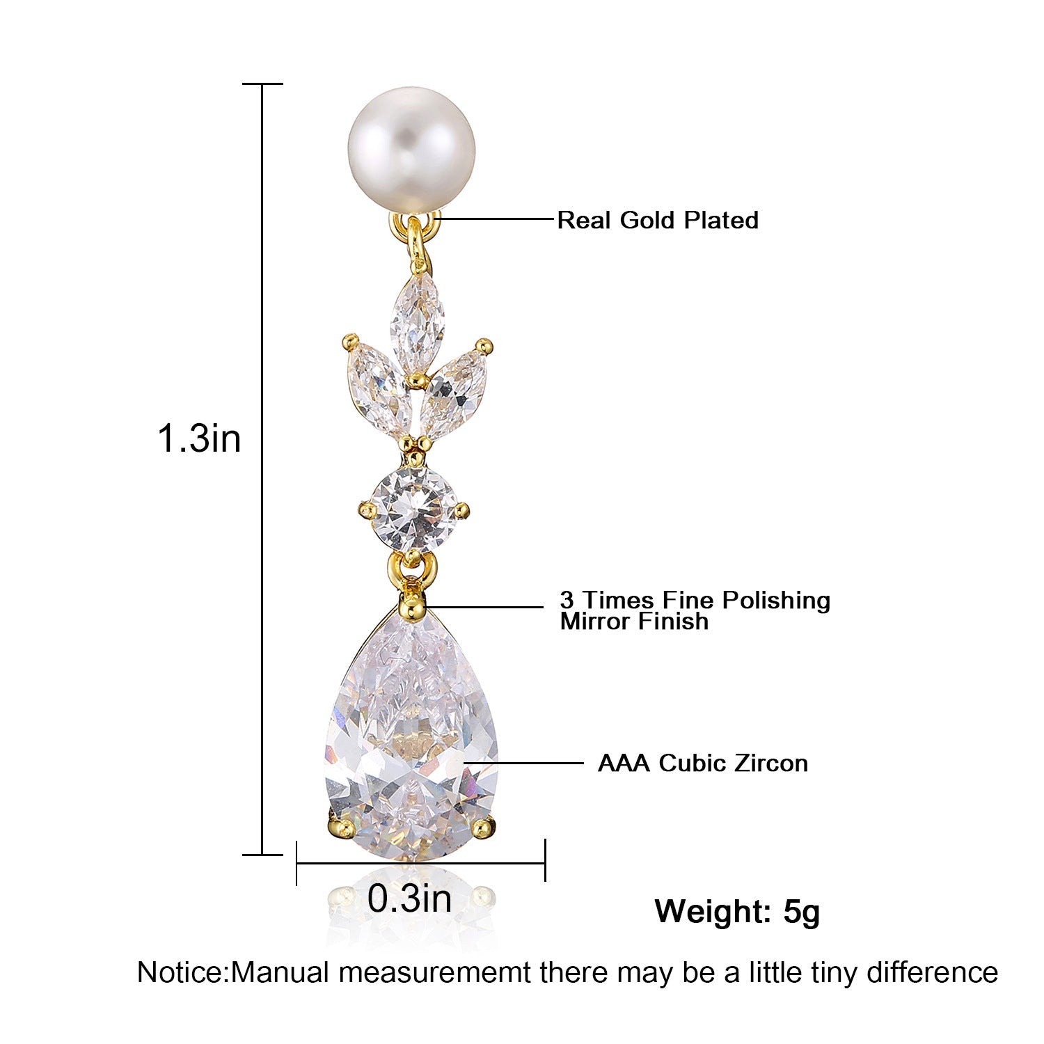 Fashion Leaves Zircon Water Drop Earrings Women - Norellé