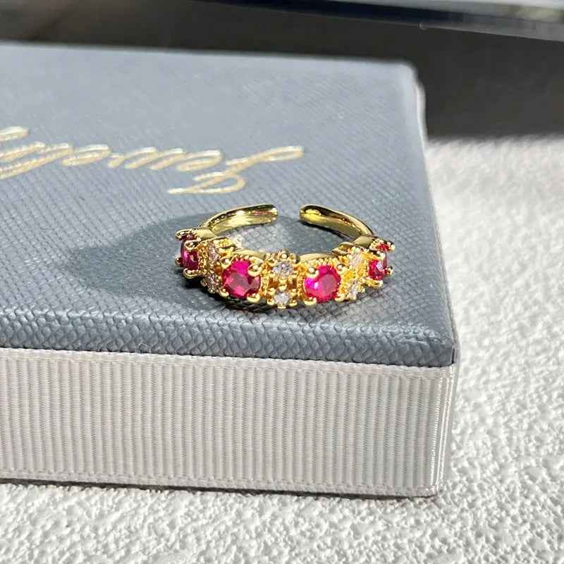 French Rose Zircon Light Luxury High-grade Ring - Norellé
