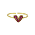Brass 18K Gold Plated Color Zirconium Love Women's Ring - Norellé