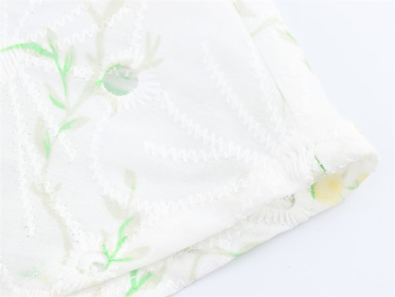 Printed V-neck Puff Sleeve Dress