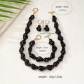 New Shaped Pearl Necklace Bracelet Ear Studs Suit Vintage - Norellé