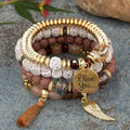 Multi-layer Wooden Bead Beaded Bracelet Elastic Bracelet Alluno