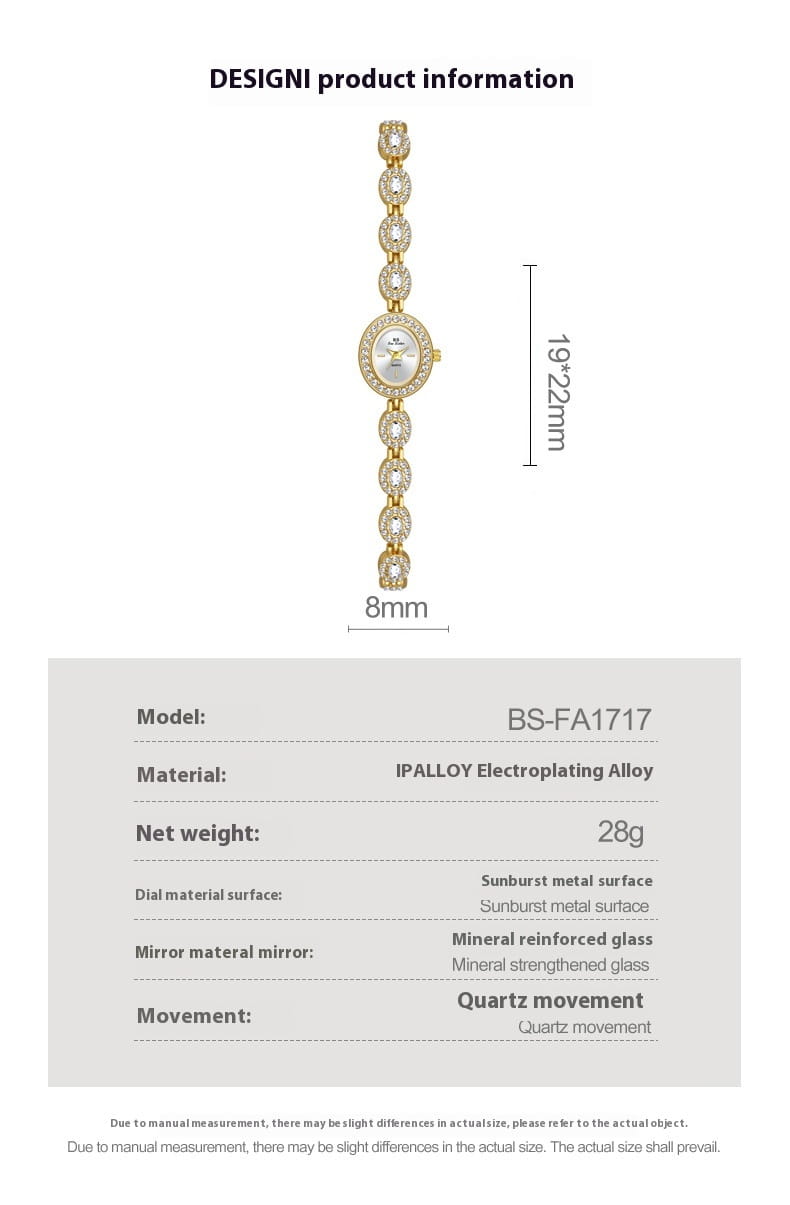 Mid-ancient Fashion Oval Colored Gems Rainbow Watch