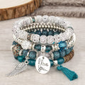 Multi-layer Wooden Bead Beaded Bracelet Elastic Bracelet - Norellé