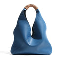 Feeling Genuine Leather Tote Bag - Blue