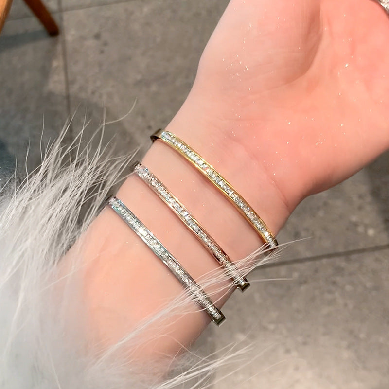 Stainless Steel Bracelet Women's Hand Jewelry High-grade Full Diamond Bracelet - Norellé