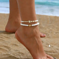 Five-pointed Star Pearl Twin Anklet - AF733 - electronic accessories