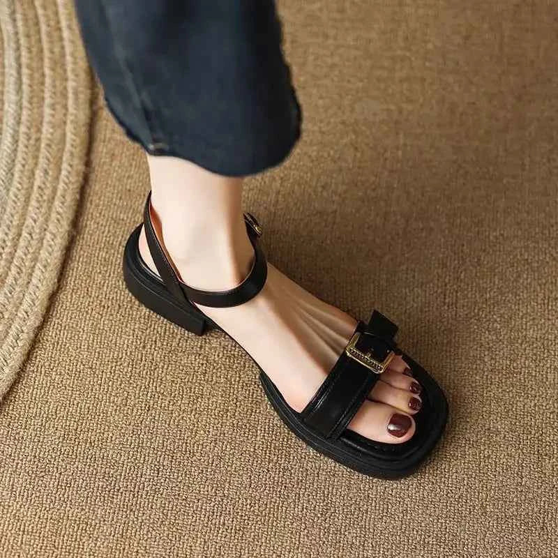 Flat Leather Sandals For Woman