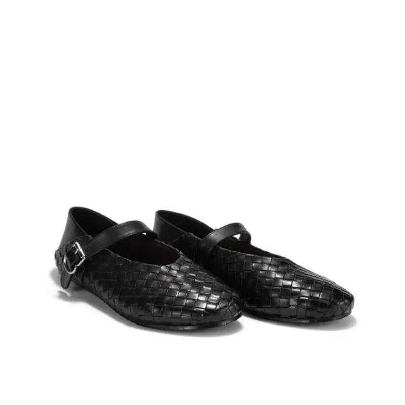 Flat Shoes Women's Round-toe Ballet Shoes Soft Leather