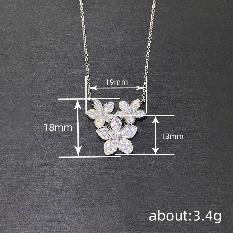 Floral Flower Necklace Elegant Pastoral - XL1201 White Gold Color - electronic accessories