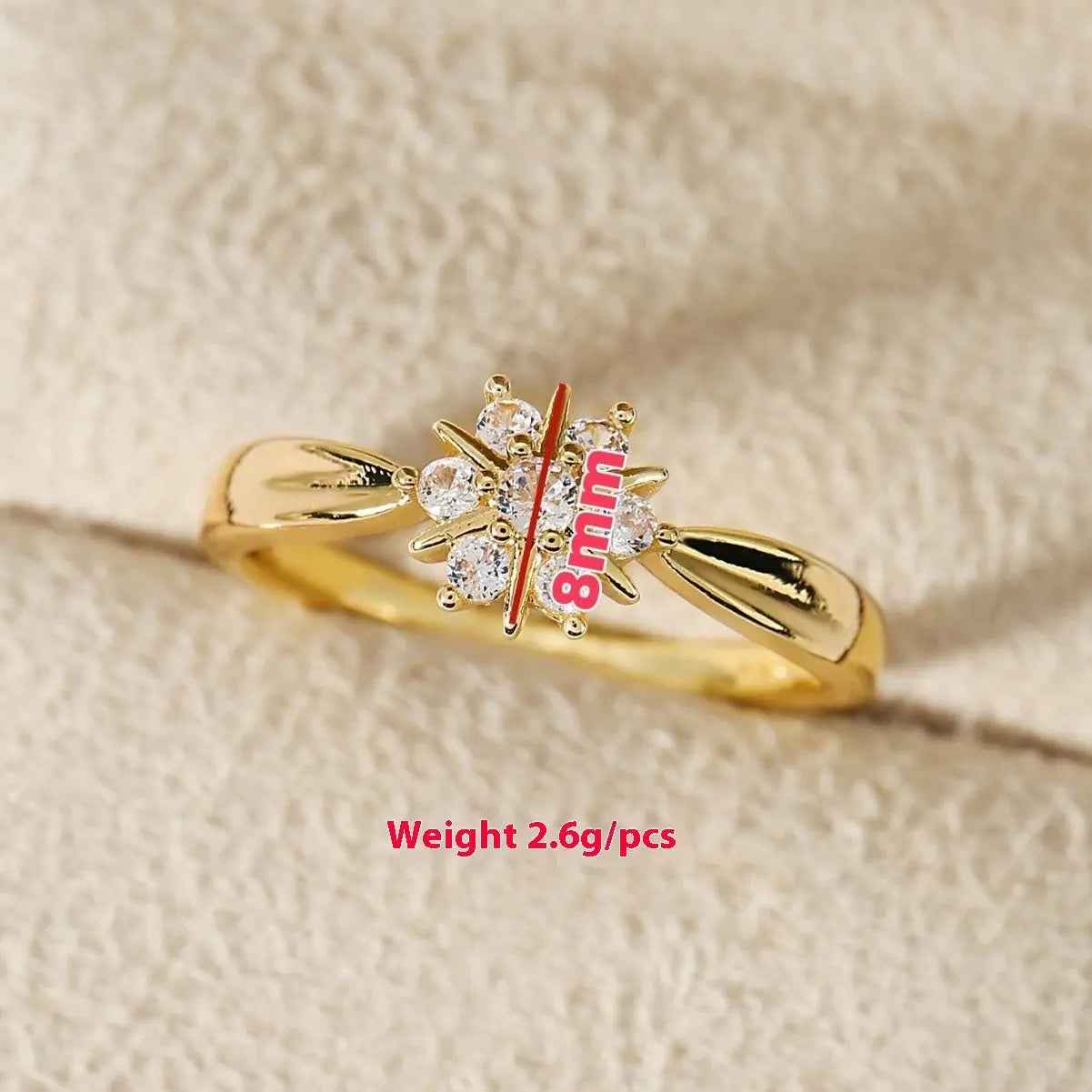 Flower Rhinestone-embedded Personalized Niche Design Shank Ring - electronic accessories