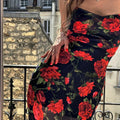 Flowers Print Spaghetti Strap Dress - S / red. - Other