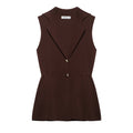 French Design Knitted Vest V-neck - Brown / L - electronic accessories