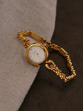 French Retro Gold Small Dial Flower-Shaped Bracelet Women’s Watch