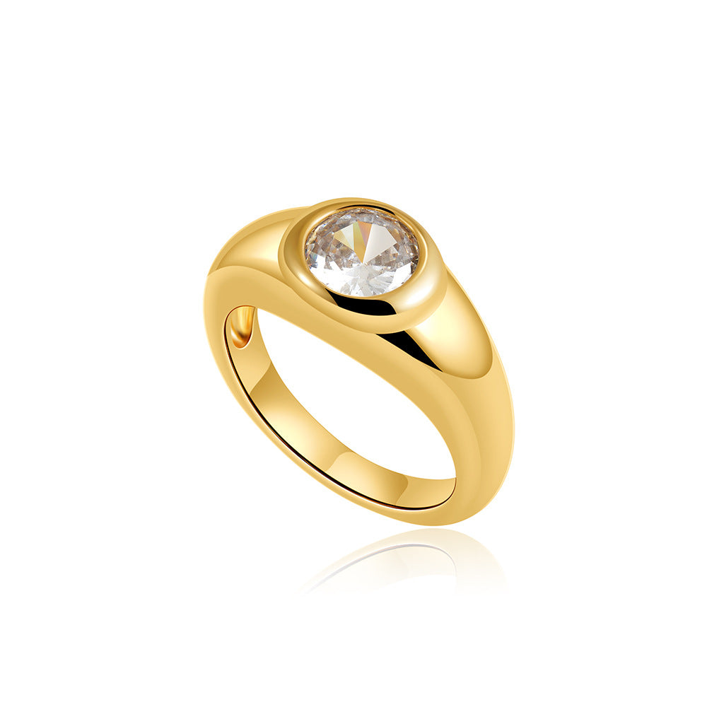 French Retro Simple And Light Luxury Ring - Gold / 6 - electronic accessories