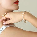 Freshwater Pearl OT Buckle Bracelet Necklace - Gold 18cm - electronic accessories