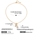 Freshwater Pearl Pendant Necklace Stainless Steel - JDN0303030-4