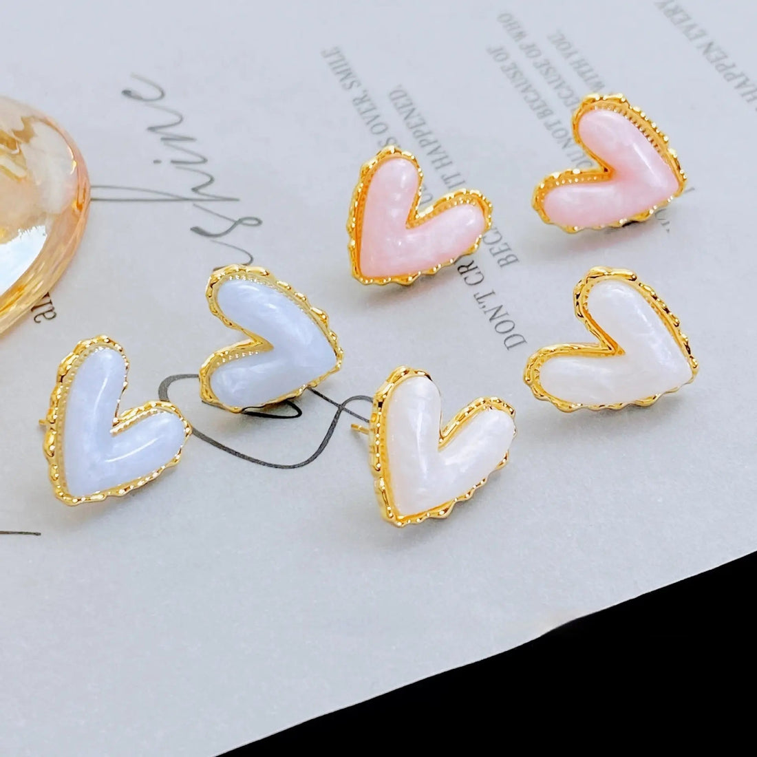 Fruit Color Love Heart Stud Earrings - electronic accessories