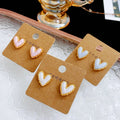 Fruit Color Love Heart Stud Earrings - electronic accessories