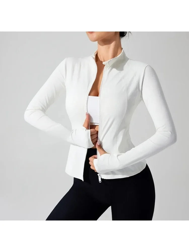 Full Zipper Windproof Winter Outdoor Gym Fitness Coat