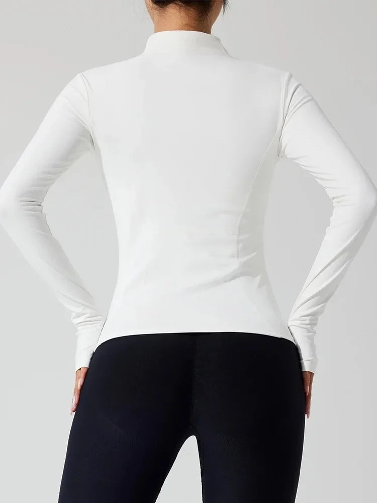 Full Zipper Windproof Winter Outdoor Gym Fitness Coat