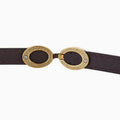Genuine Leather Classic Oval Buckle Thin Belt