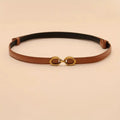 Genuine Leather Classic Oval Buckle Thin Belt