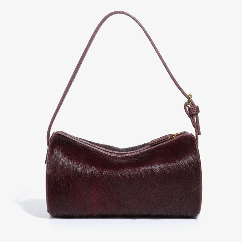 Genuine Leather Horsehair Underarm Bags For Women