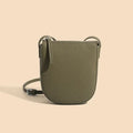 Genuine Leather Real Cowhide Women’s Versatile Fashion Phone Bag - OliveGreen