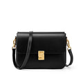 Genuine Leather Women Crossbody Bag - black