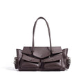 Genuine Leather Women Shoulder Bag - 9896-Coffee