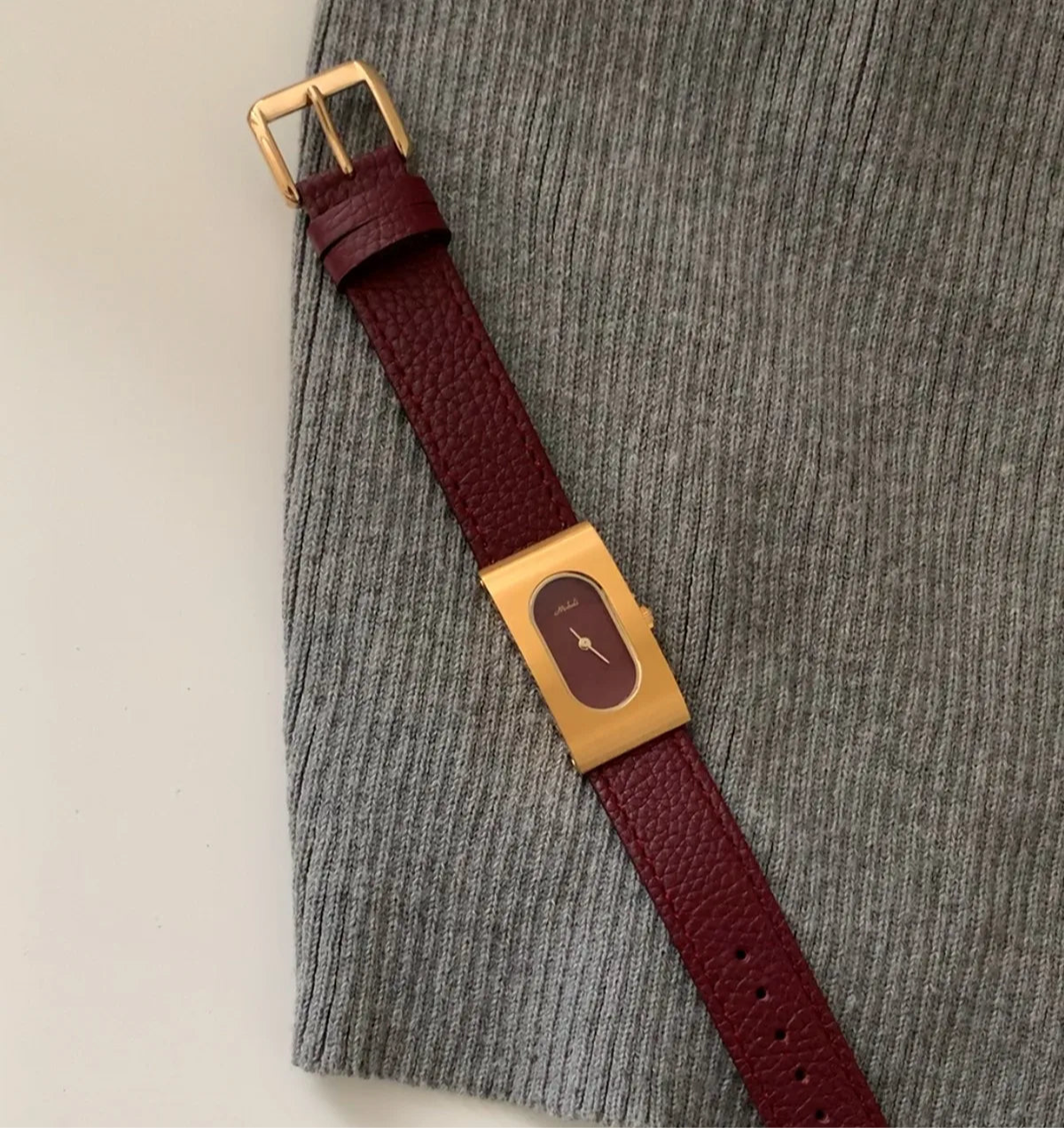 Genuine Leather Women's Red Retro Watch