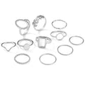 Geometric Leaf Ring Suit 11-piece Set - electronic accessories