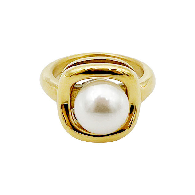 Geometric Lines Double-layer Cutting Surface Casting Ring - electronic accessories