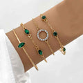 Geometric Rhinestone Bracelet Water Drop Bracelet Suit - Norellé