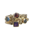 Geometric Ring Asymmetric Multicolor Gem Color - electronic accessories
