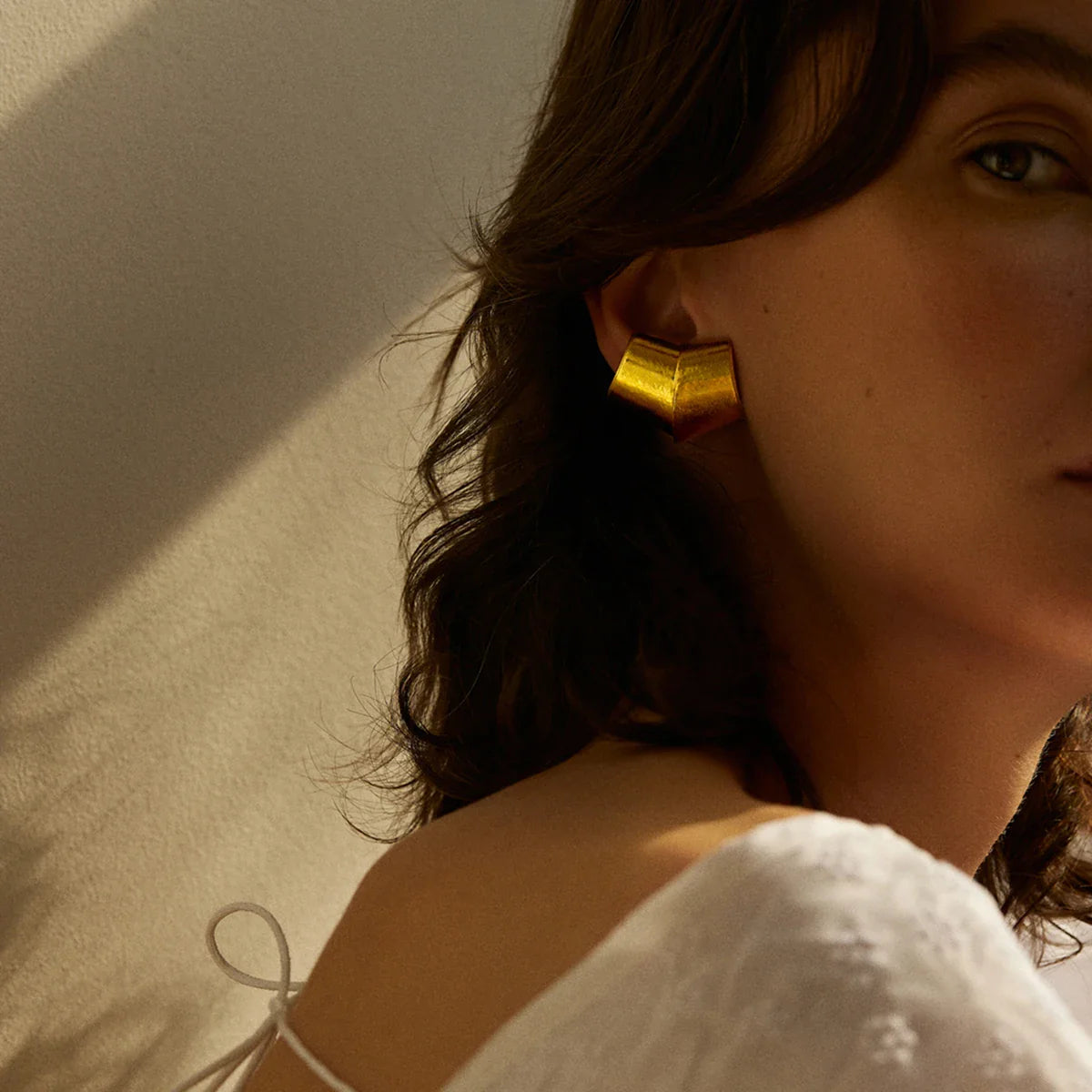 Geometric Waterproof Stainless Steel Square Stud Earrings - JDE2406016-S